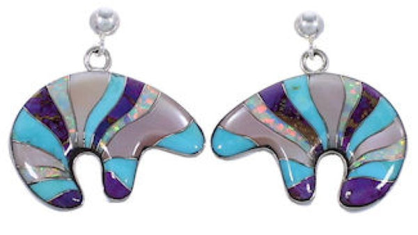Whiterock Multicolor Sterling Silver Bear Post Dangle Earrings RS36100